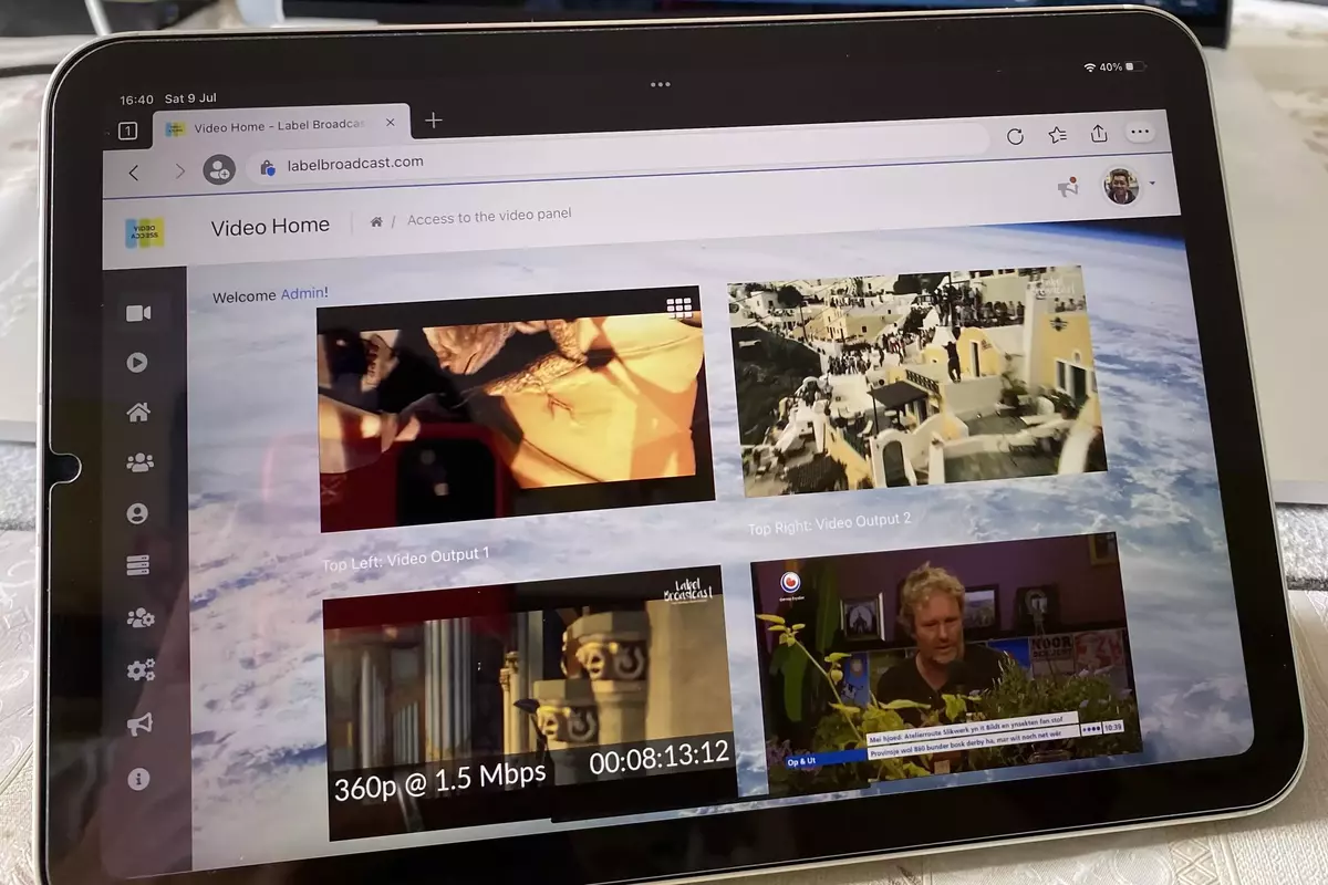 LabelBroadcast Video Platform on iPad Mini