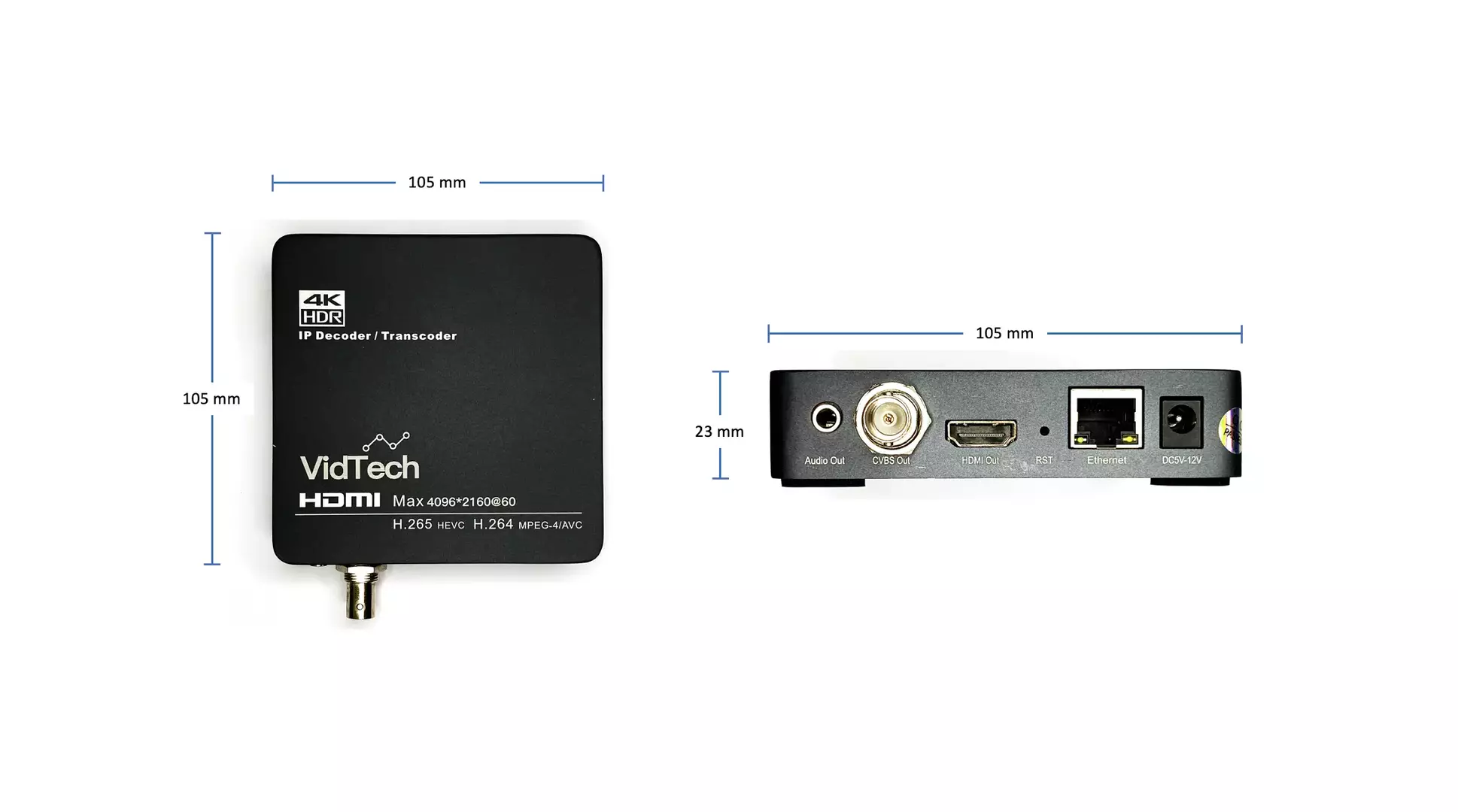 Label Broadcast VTB-NDT4K Dimensions