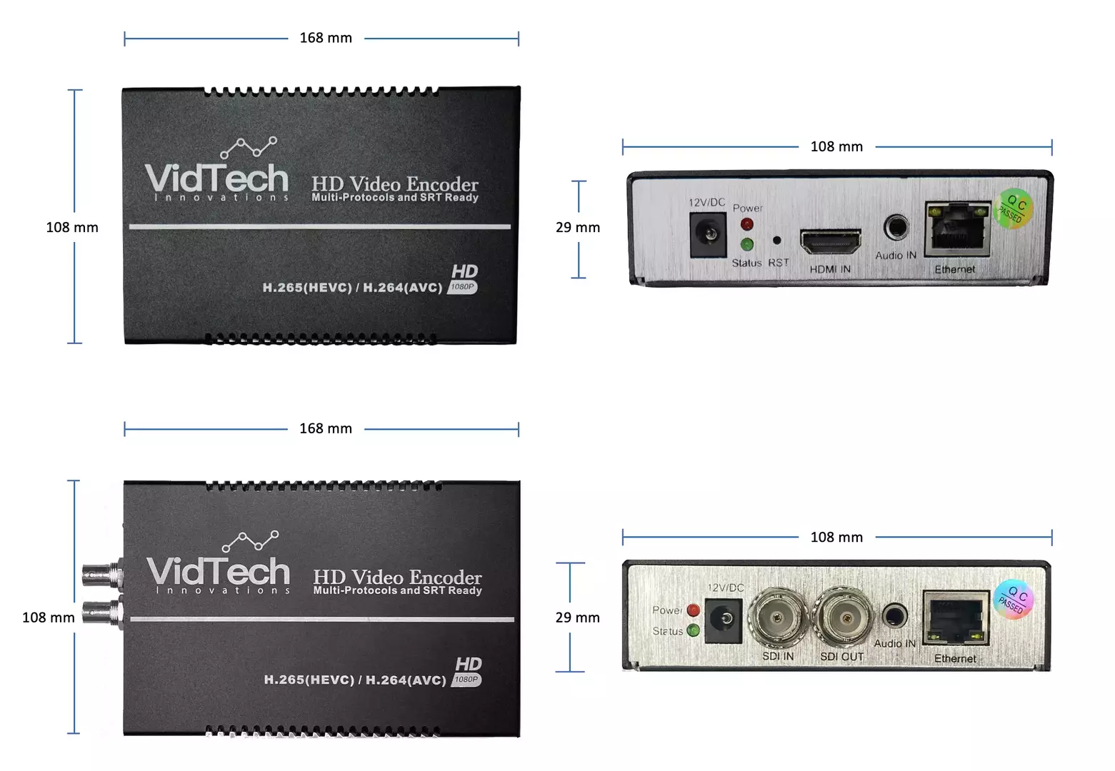 VidTech VTB-NE100P-PS dimensions